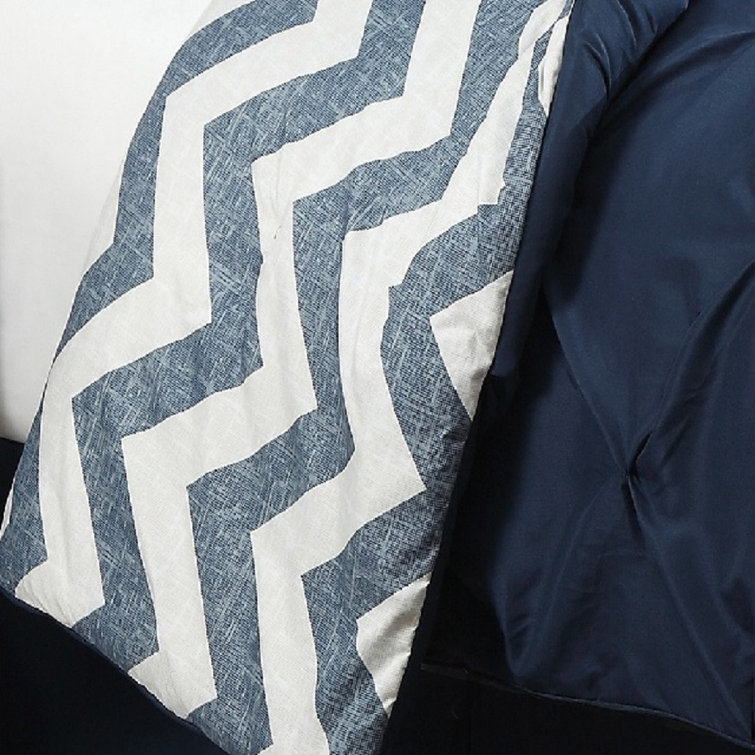 Taupe Twin Reversible Microfiber Comforter Set with Chevron Pattern