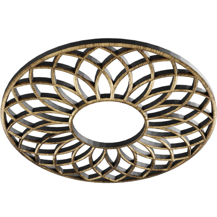 Antiqued Brass 16" Pierced PVC Ceiling Medallion