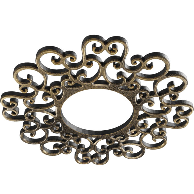 Antiqued Pale Gold 16" PVC Ornate Ceiling Medallion