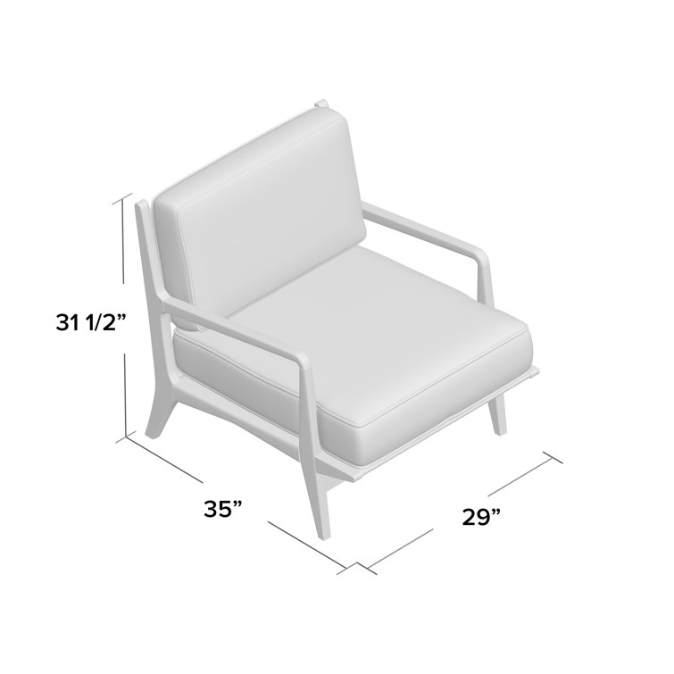 Handcrafted Off-White Cotton and Teak Rattan Accent Chair