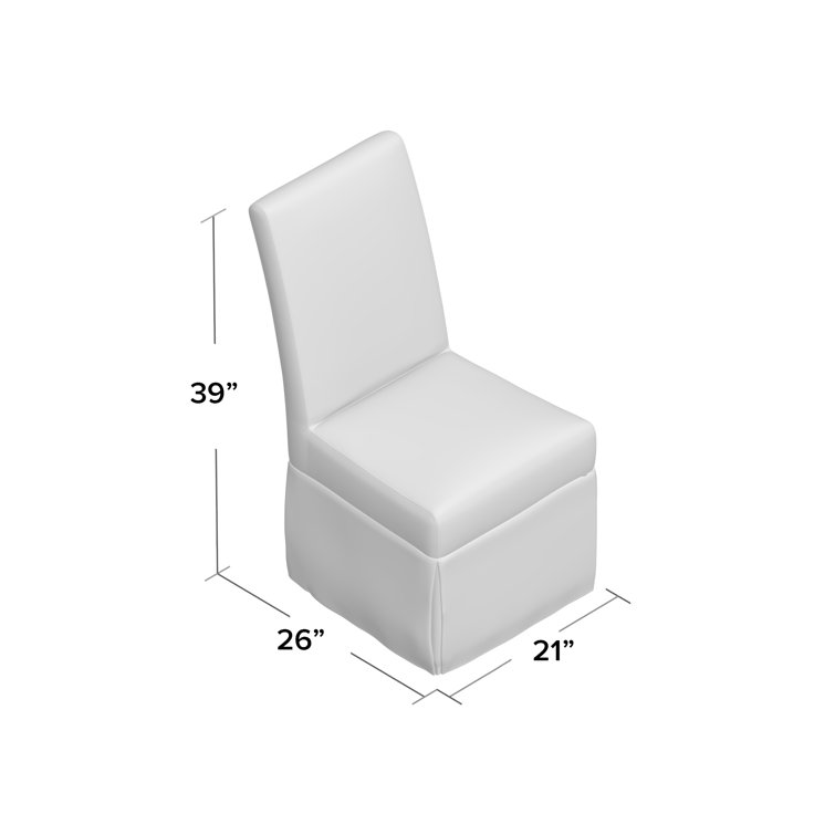 Blue Chenille Upholstered Parsons Side Chair with Solid Wood Legs