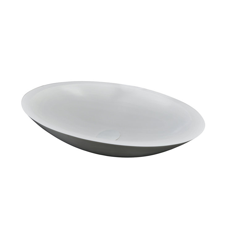 Lila 24'' White Resin Oval Vessel Sink