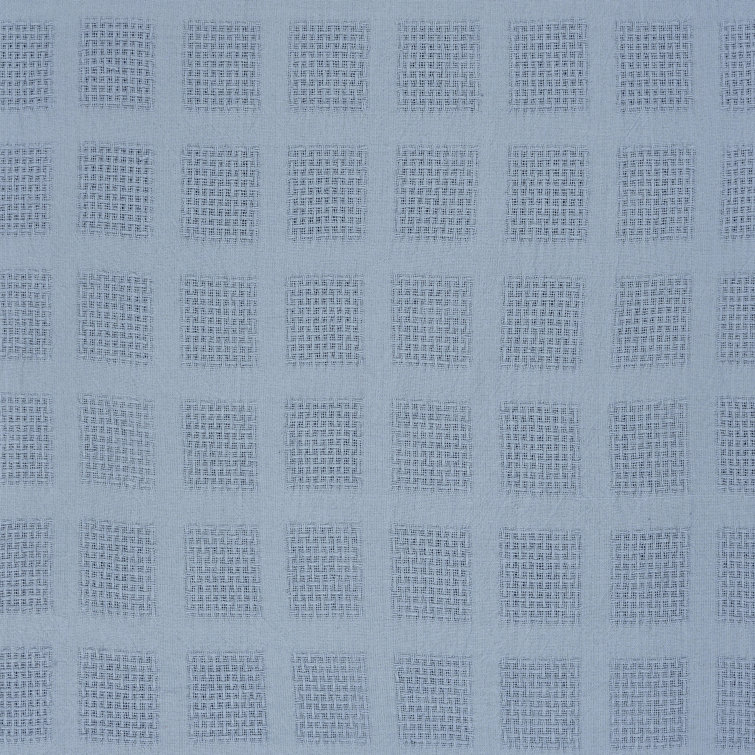 Blue Organic Cotton Waffle Weave Throw Blanket