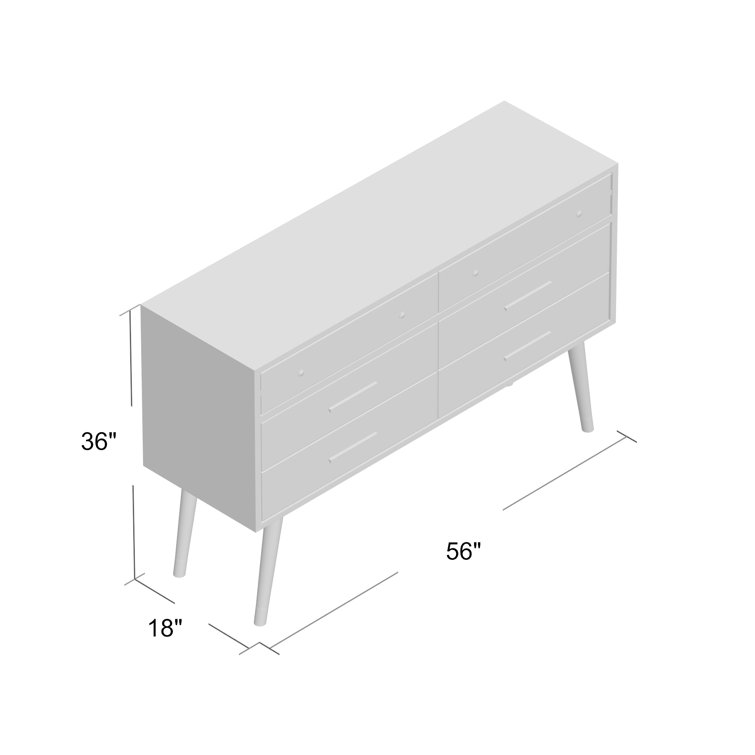 Black and Silver Mid-Century Modern Double Dresser