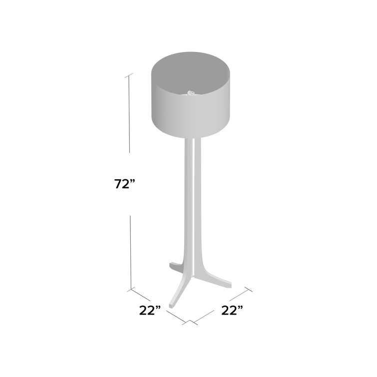 Forma 72'' Brushed Aluminum Maple Floor Lamp with White Linen Shade