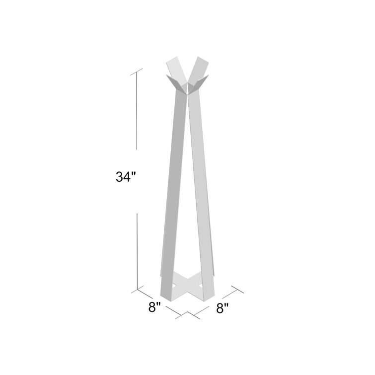 Black Powder Coated Steel Freestanding Coat Rack