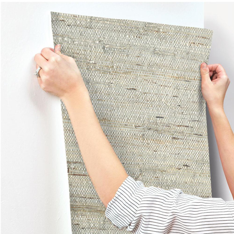 Urban Retreat Brown and Blue Grasscloth Wallpaper
