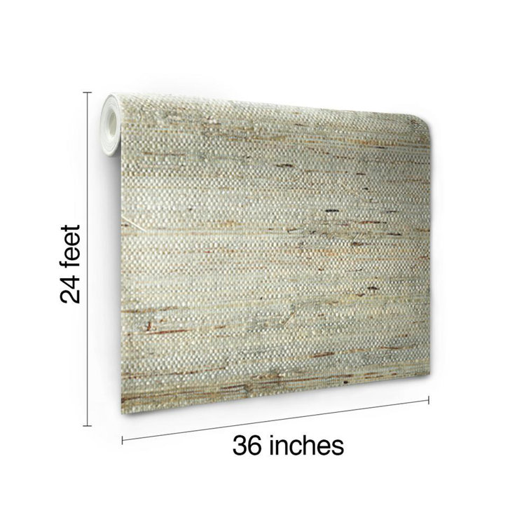 Urban Retreat Brown and Blue Grasscloth Wallpaper