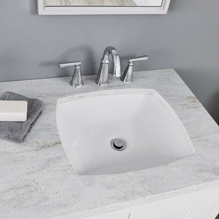 Edgemere White Vitreous China Rectangular Undermount Bathroom Sink
