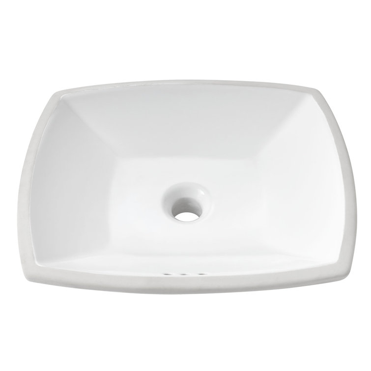 Edgemere White Vitreous China Rectangular Undermount Bathroom Sink