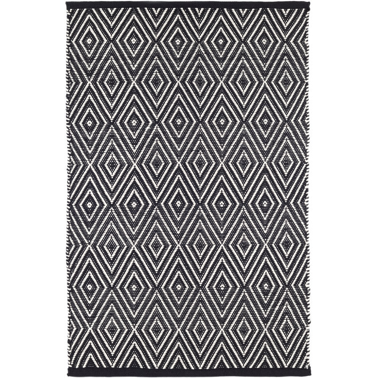 Ivory Diamond Harmony 6' x 9' Flatwoven Synthetic Area Rug