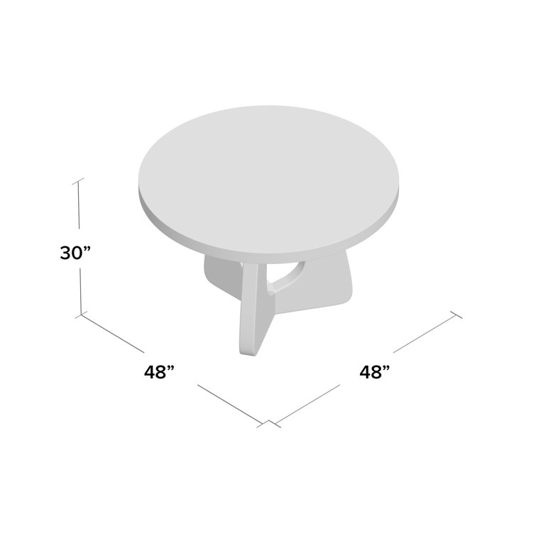 Kumeo 48" Round Light Gray-Dark Brown Mid-Century Modern Dining Table