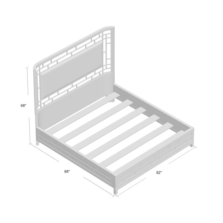 Transitional King-Sized Upholstered Wood Frame Bed in Brown