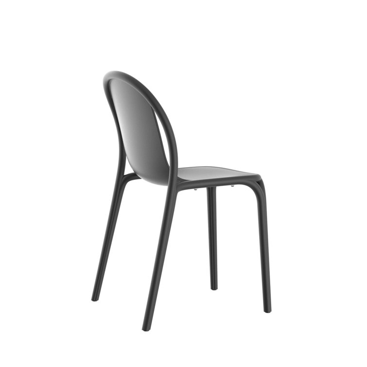 Eugeni Matte Black Stackable Polypropylene Dining Chair