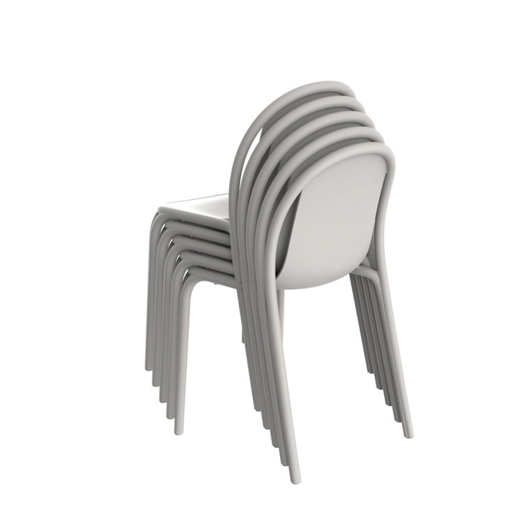 Brooklyn Tortora Modern Outdoor Stacking Dining Chair with Cushion