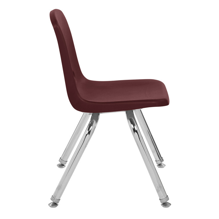 Light Gray Stackable Plastic Classroom Chairs with Chrome Legs, Set of 6