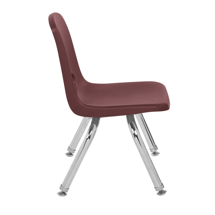 Light Gray Stackable Plastic Classroom Chairs with Chrome Legs, Set of 6