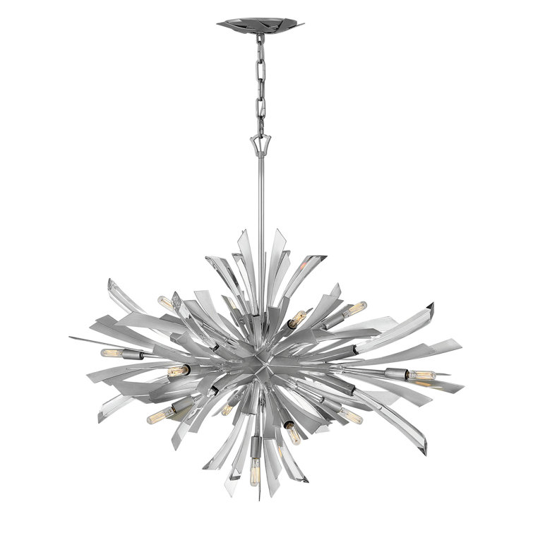 Vida 36-Inch Glacial Steel 13-Light Dimmable Sputnik Chandelier