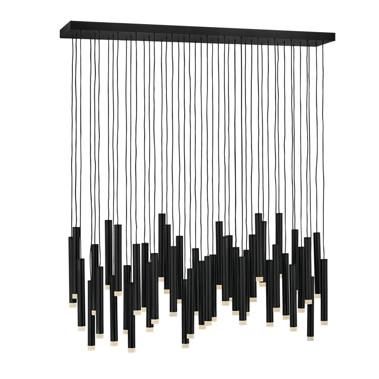 Harmony Black Brass 45-Light LED Adjustable Chandelier