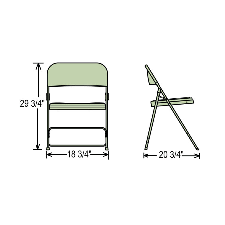 Bright White Metal Armless Stacking Reception Chair Set