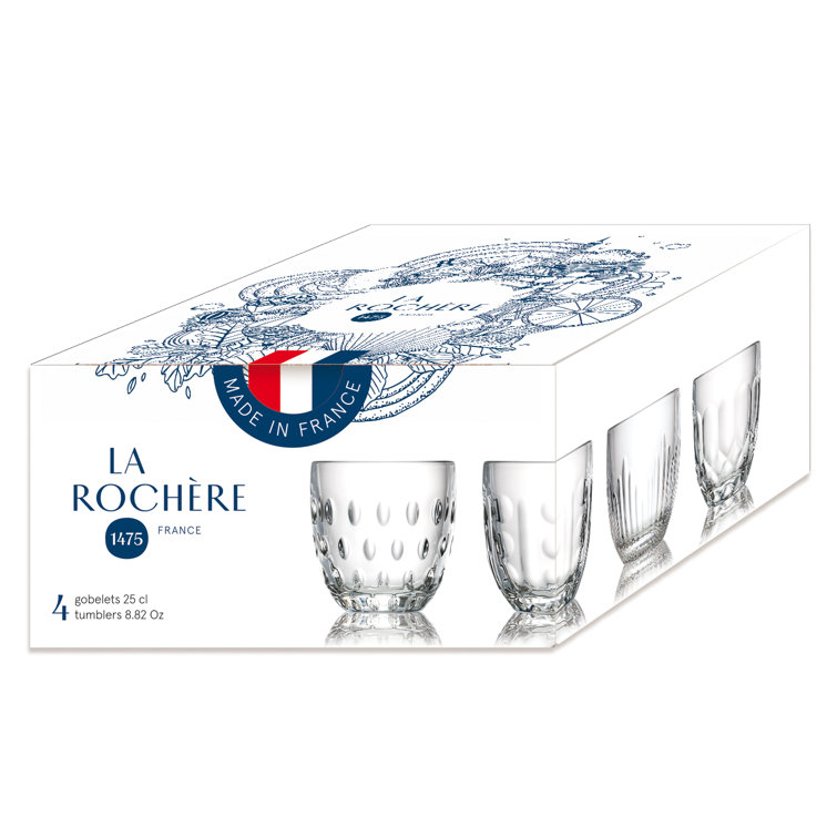 8oz Clear Semi-Handmade Glassware Set of 4