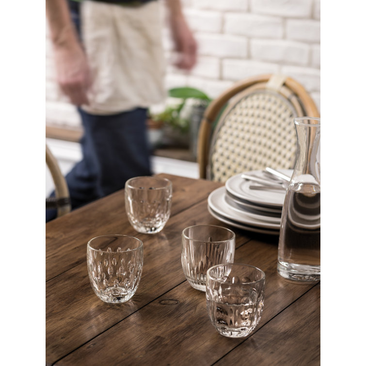 8oz Clear Semi-Handmade Glassware Set of 4