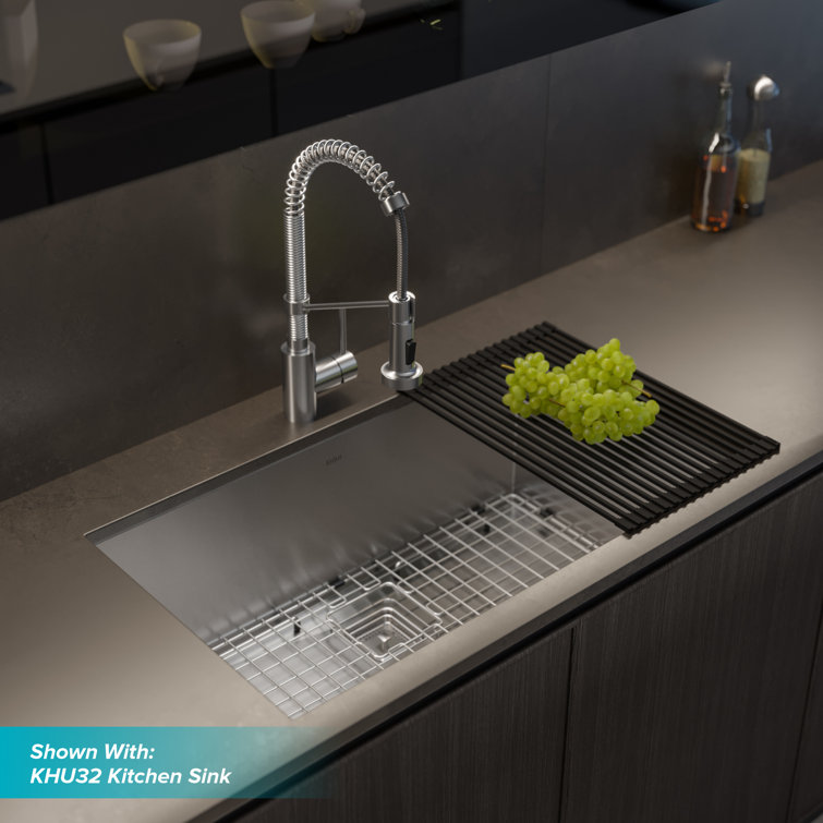 Chrome Commercial Style Pull-Down Kitchen Faucet with Drinking Water Dispenser