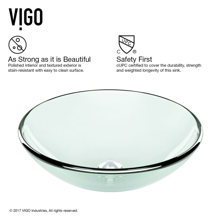 Eclipse 16.5'' Titanium Gray Circular Glass Vessel Bathroom Sink