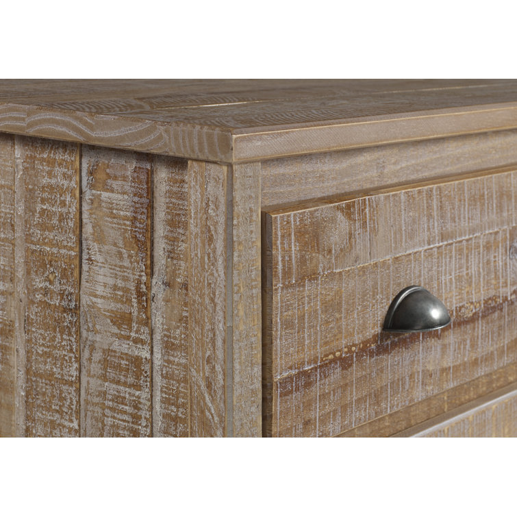 Baja 51'' Barnwood Distressed Solid Pine Wood 5-Drawer Chest