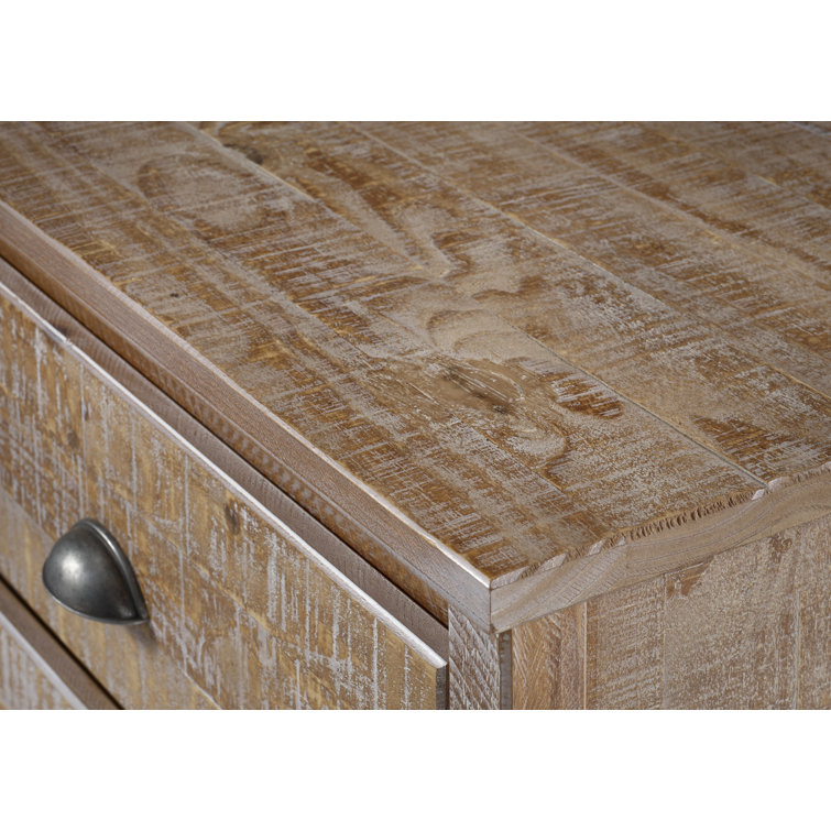 Baja 51'' Barnwood Distressed Solid Pine Wood 5-Drawer Chest