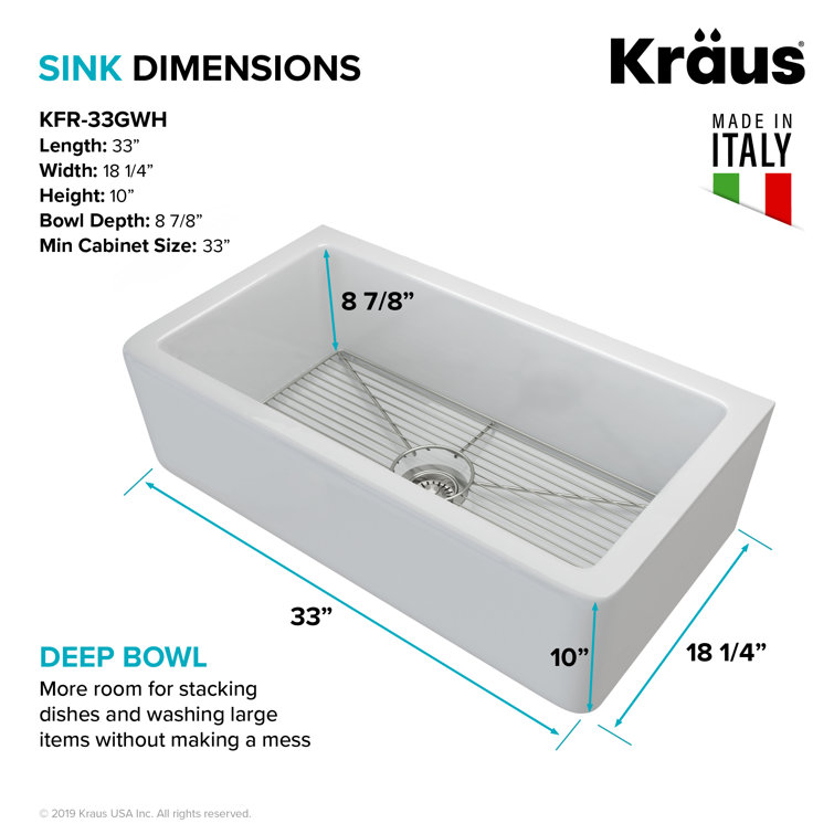 Matte White Fireclay Farmhouse Single Bowl Sink