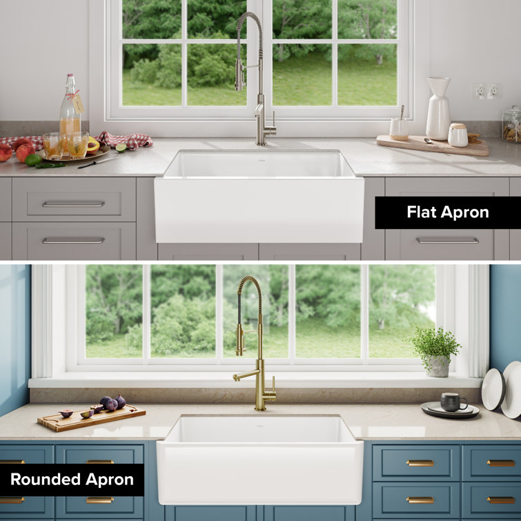 Matte White Fireclay Farmhouse Single Bowl Sink