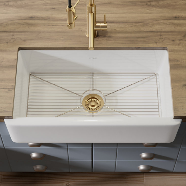 Matte White Fireclay Farmhouse Single Bowl Sink