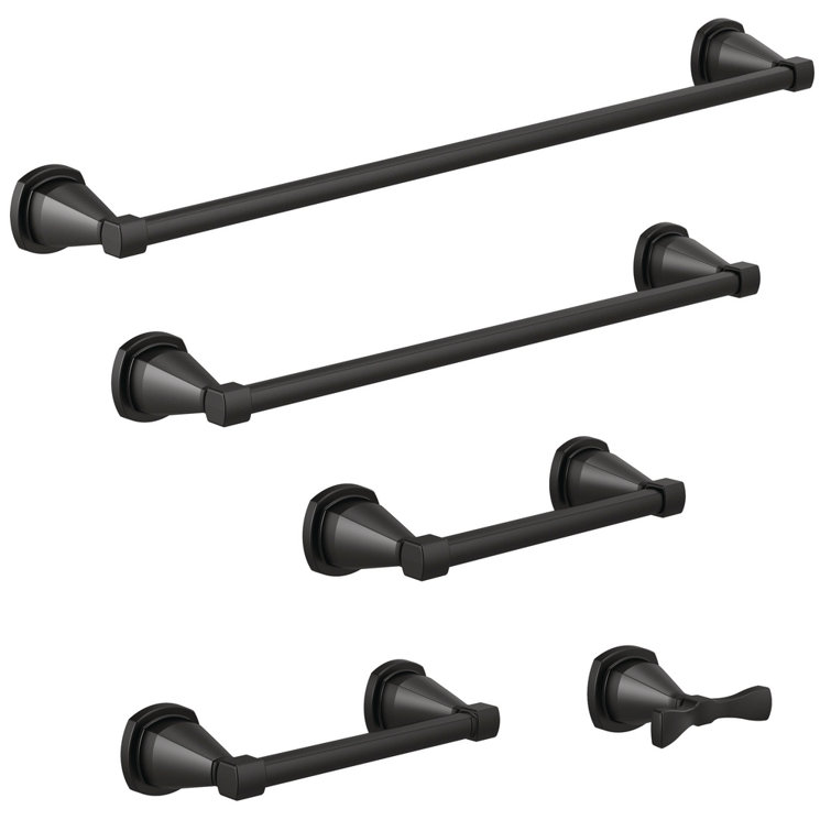 Matte Black Wall Mounted Modern Hand Towel Bar