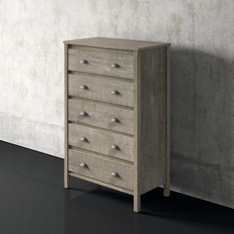 Rustic Gray Farmhouse 5-Drawer Extra Deep Dresser