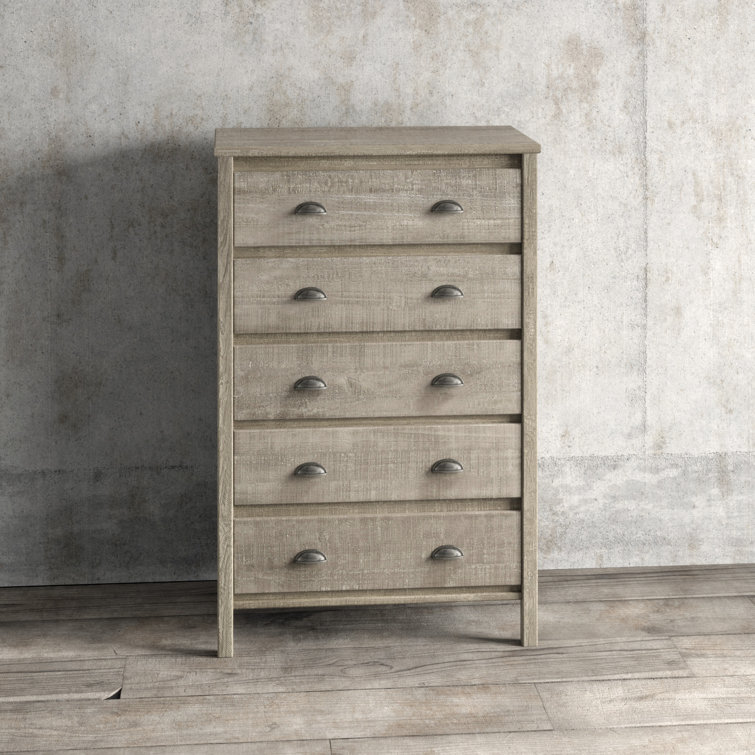 Rustic Gray Farmhouse 5-Drawer Extra Deep Dresser