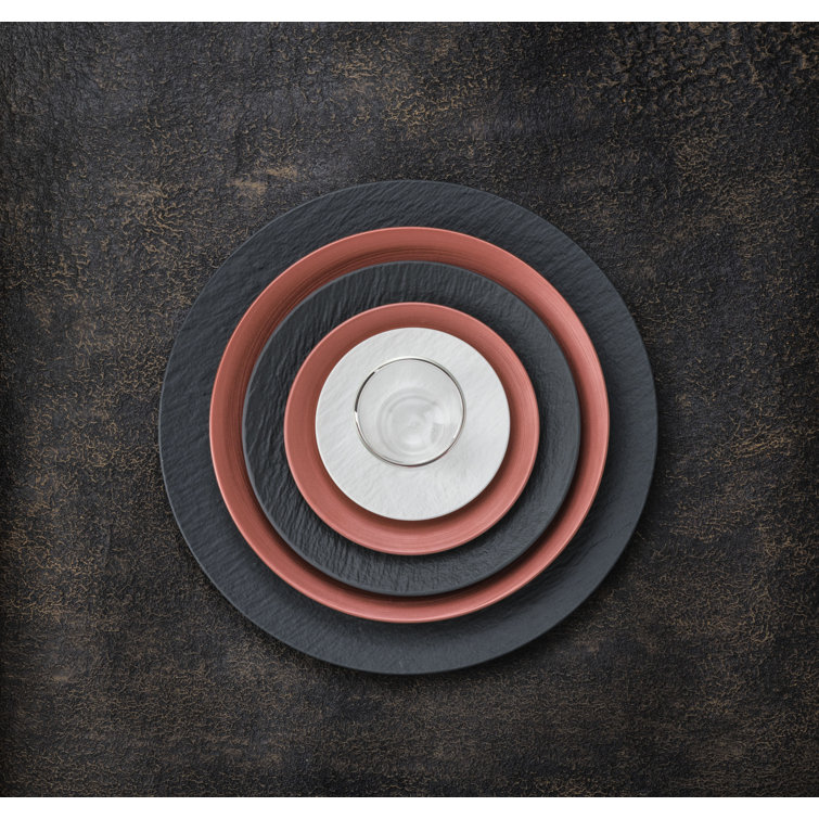Copper and White Handcrafted Porcelain Pasta Bowl