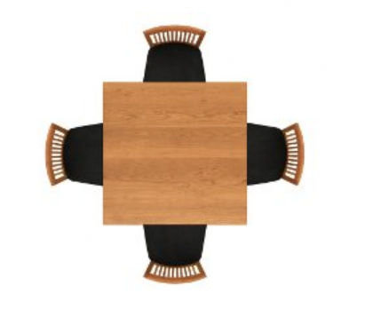 Rustic Natural Cherry Wood Extendable Square Dining Table