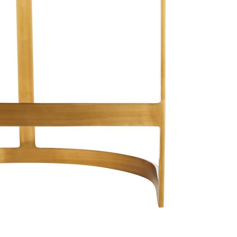 Morel Leather and Antique Brass 24" Counter Stool