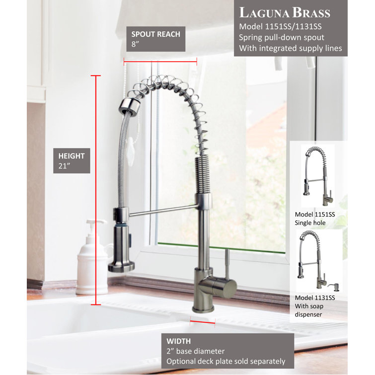 Stainless Steel Single Handle Spring Pull-Down Kitchen Faucet