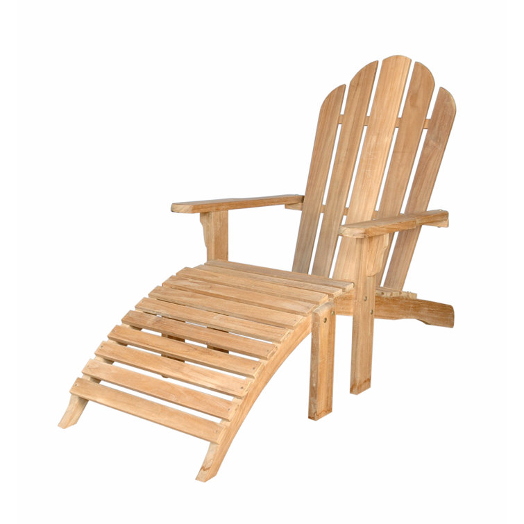 Natural Teak Adirondack Chair with Ottoman