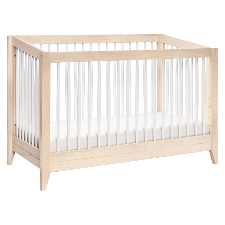 Washed Natural and White Pine 4-in-1 Convertible Crib