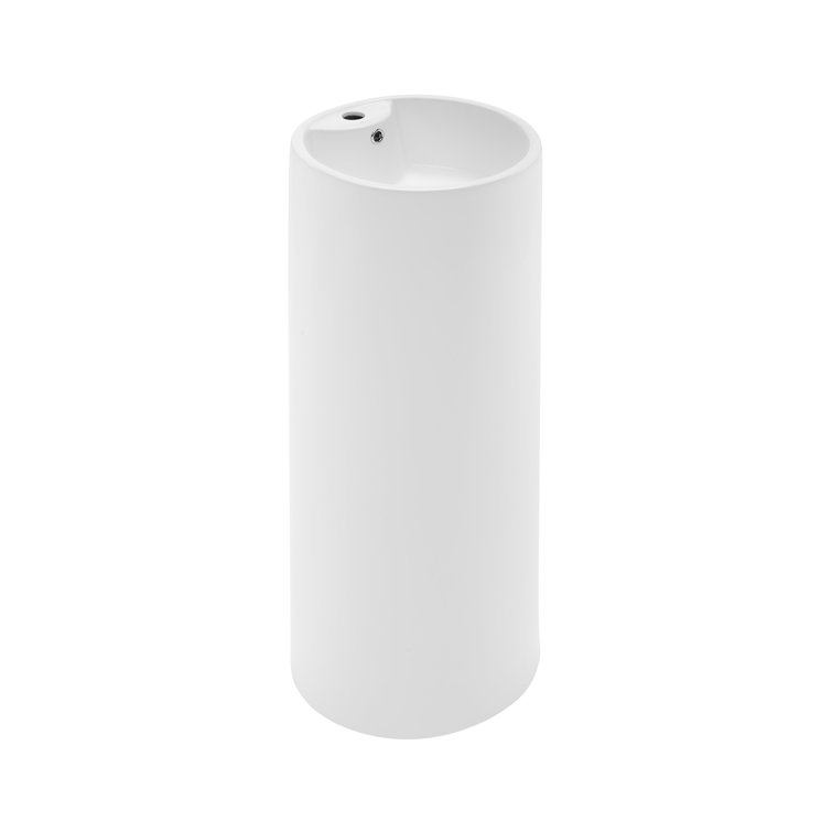Glossy White Monaco 33.5" Ceramic Pedestal Bathroom Sink