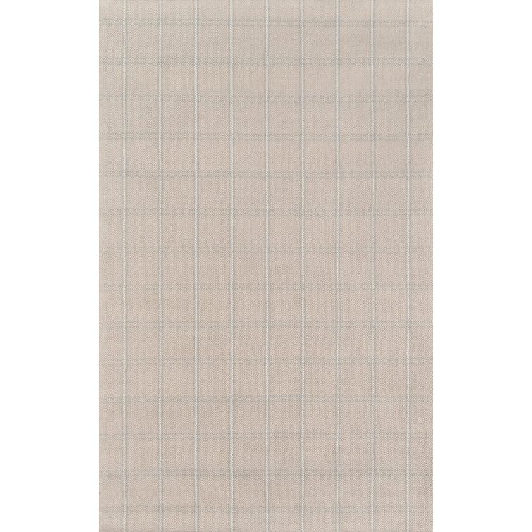Beige Flat Woven Handmade Wool Rectangular Area Rug