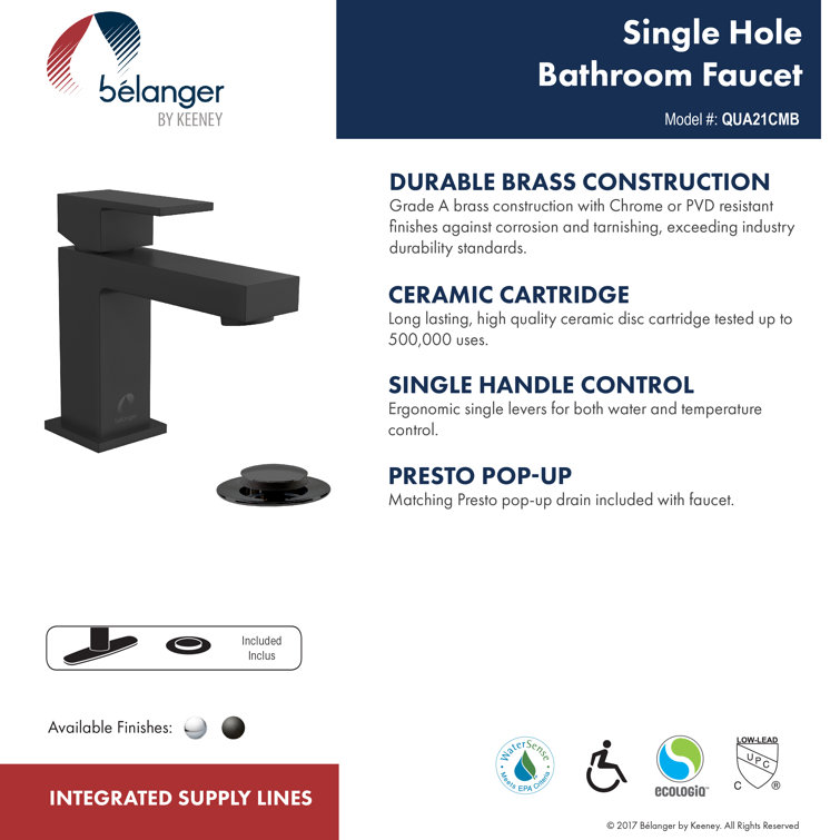 Matte Black Stainless Steel Single Handle Bathroom Faucet
