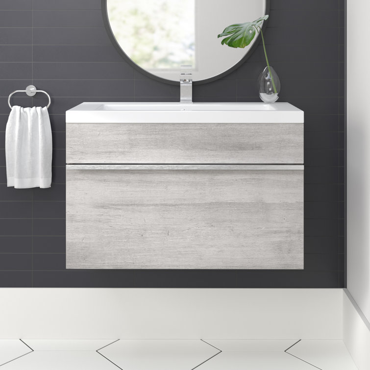Arlie 24'' Single Sink Bathroom Vanity with Cultured Marble Top