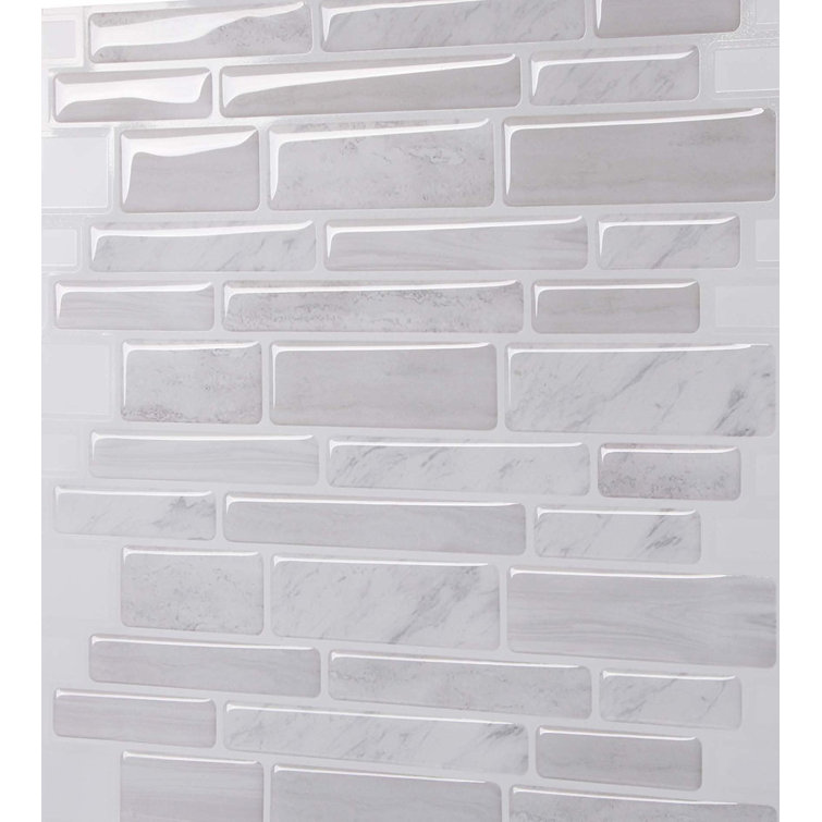 Gray Vinyl Peel and Stick Mosaic Wall Mural