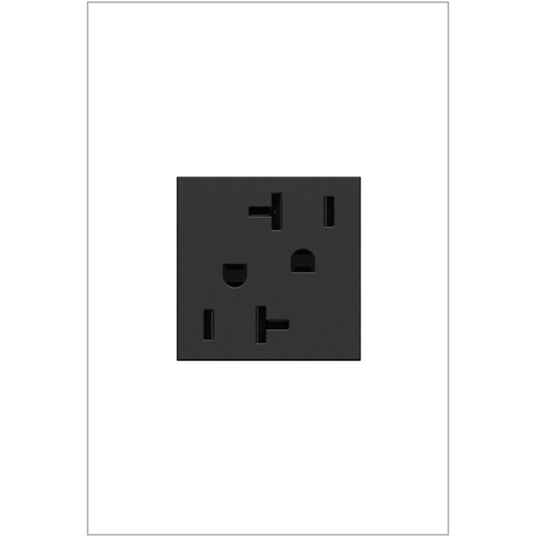 Graphite Tamper Resistant Duplex Outlet with Wall Plate
