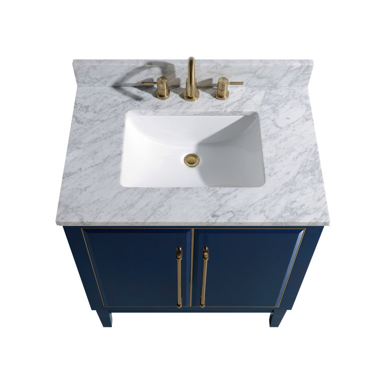 31'' Carrara White Marble Vanity Top with Ceramic Sink