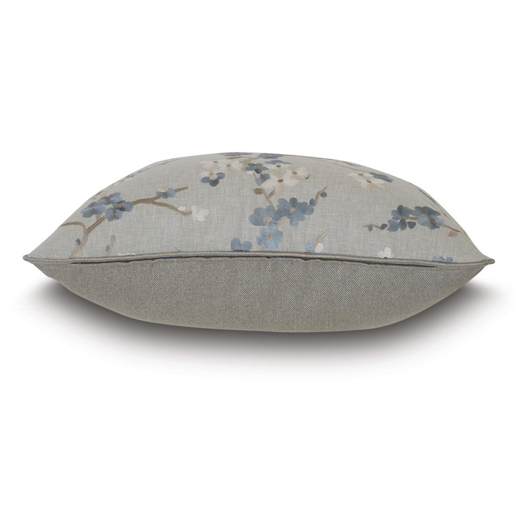 Heather Grey Embroidered Floral Standard Sham